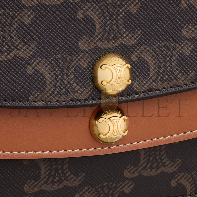 CELINE DUO WALLET ON STRAP IN TRIOMPHE CANVAS AND CALFSKIN 10P672GVL.04LU (20*13*6cm) CELINE DUO WALLET ON STRAP IN TRIOMPHE CANVAS AND CALFSKIN 10P672GVL.04LU (20*13*6cm)